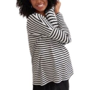 Hatch Maternity Black White Stripe Top Size 2 Portugal